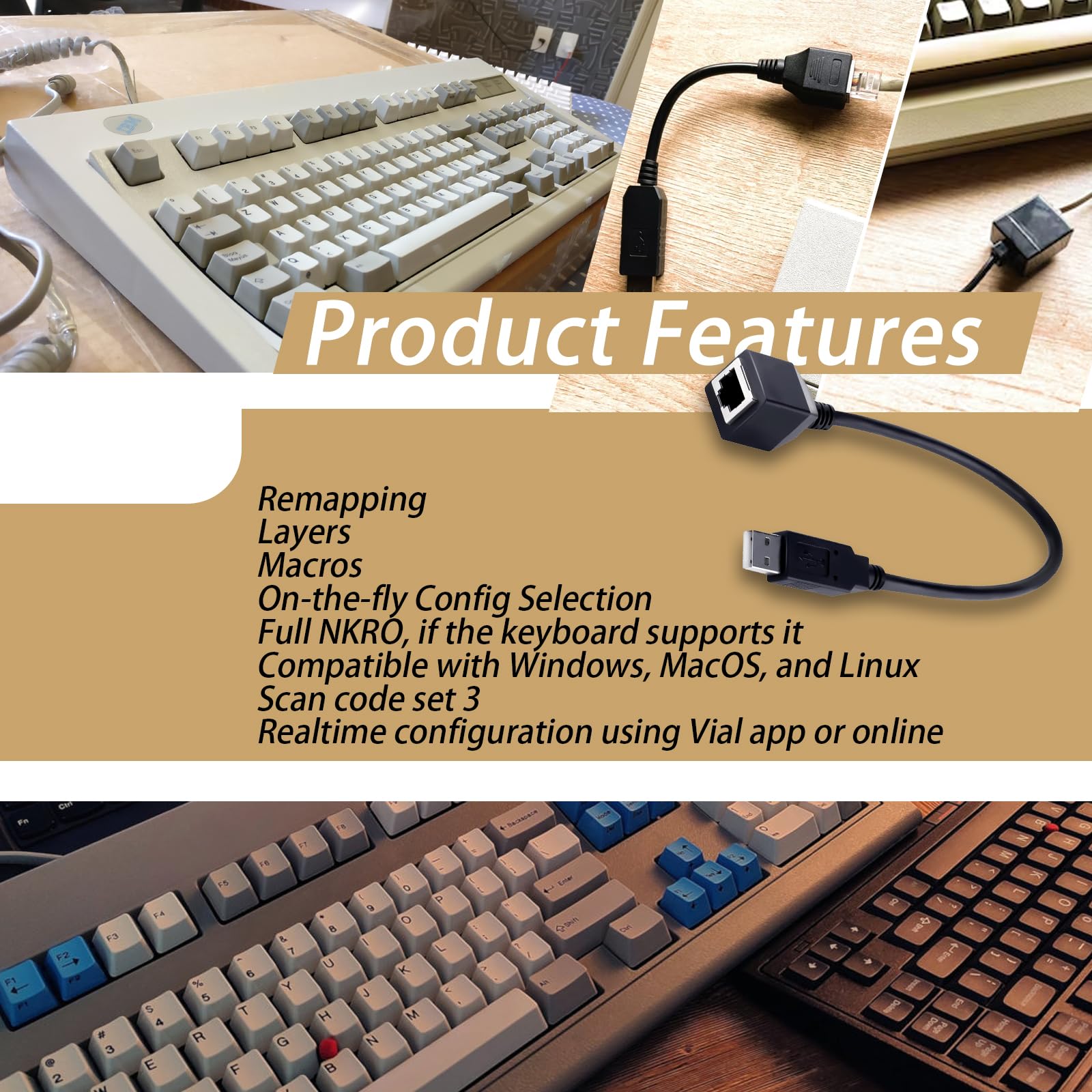 IBM Model-M 101(42H1292) PS2-USBアダプタ付