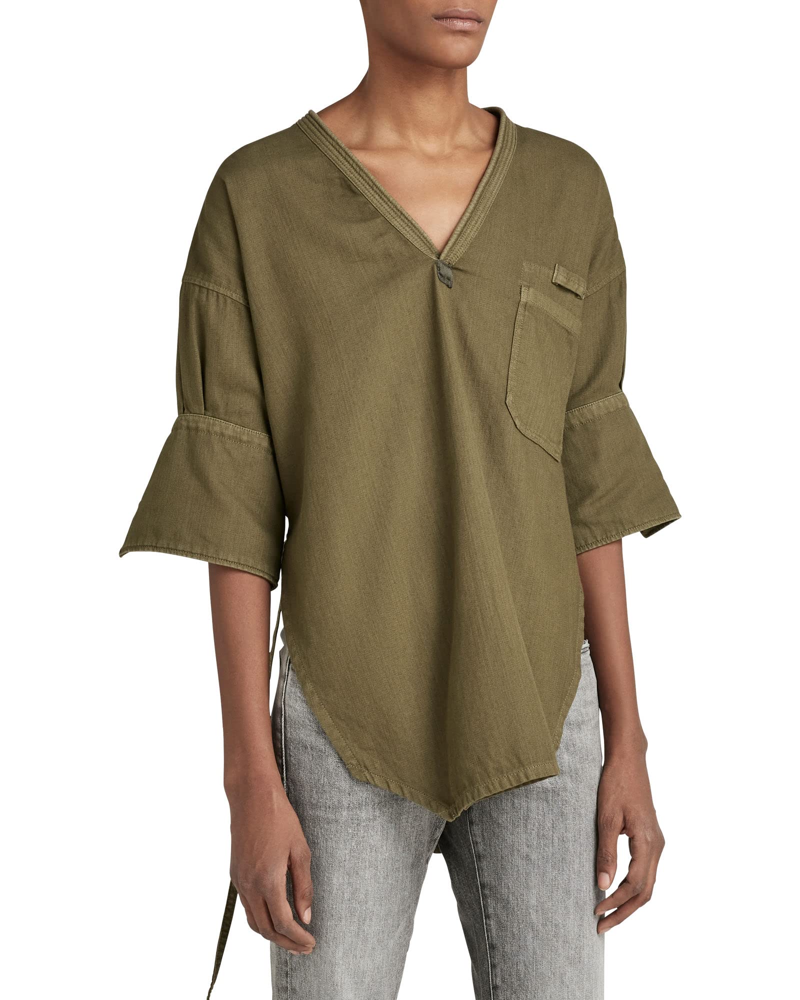 G-Star Women's Green (Shadow Olive D22153-7647-B230) Woven Tunic, Small