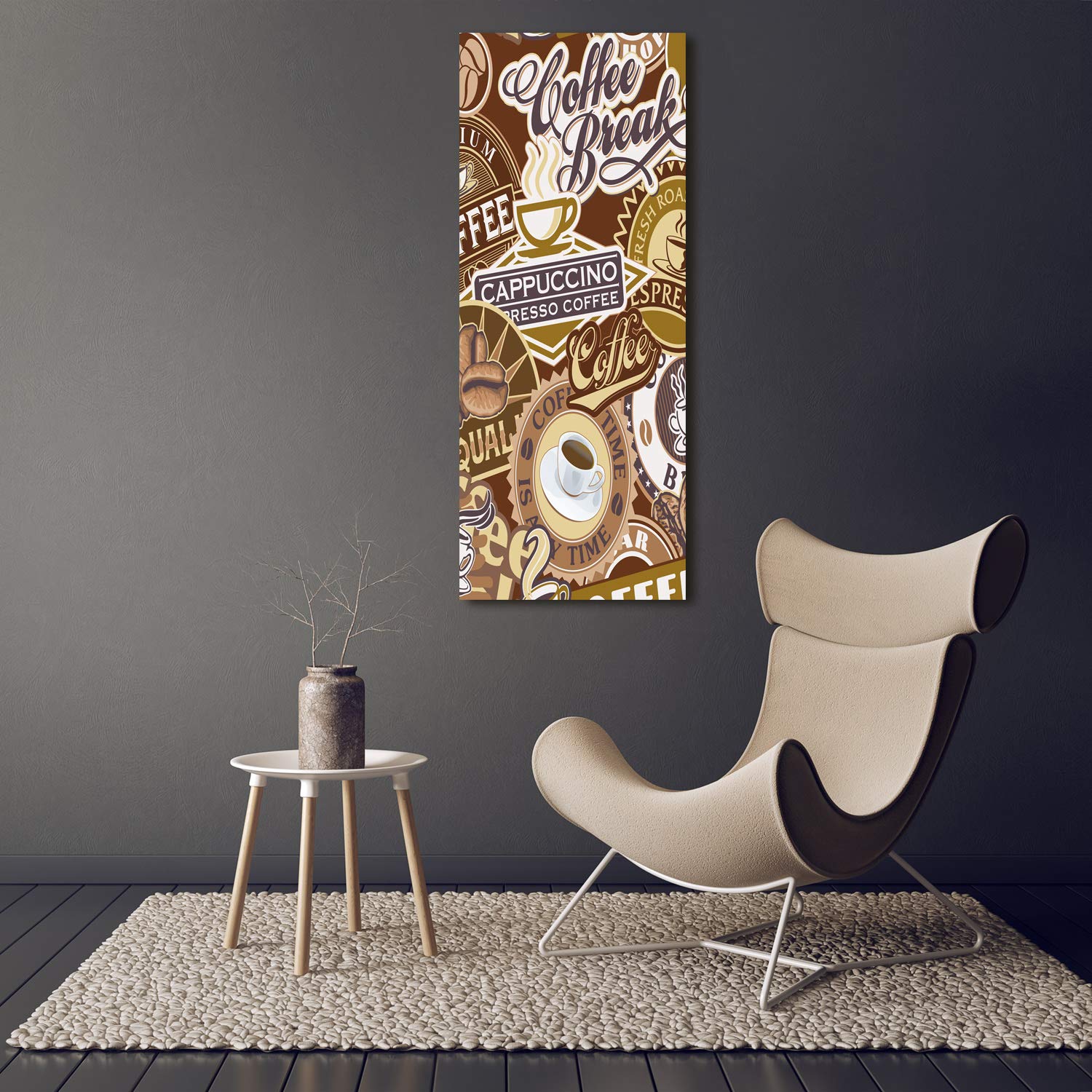 Tulup Cuadro en Lienzo - 50x125 - Pintura - impresión Decorativa para la Pared - Imagen Decorativa - Impresión de Lienzo - Proverbios - Marrón - Cafetería