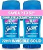 Antitranspirante desodorante Secret Outlast para mujer, protección de sudor y olor por 72 horas, minerales que equilibran el pH, sólido invisible, aroma completamente limpio, 2.6 oz (paquete de 2) 1