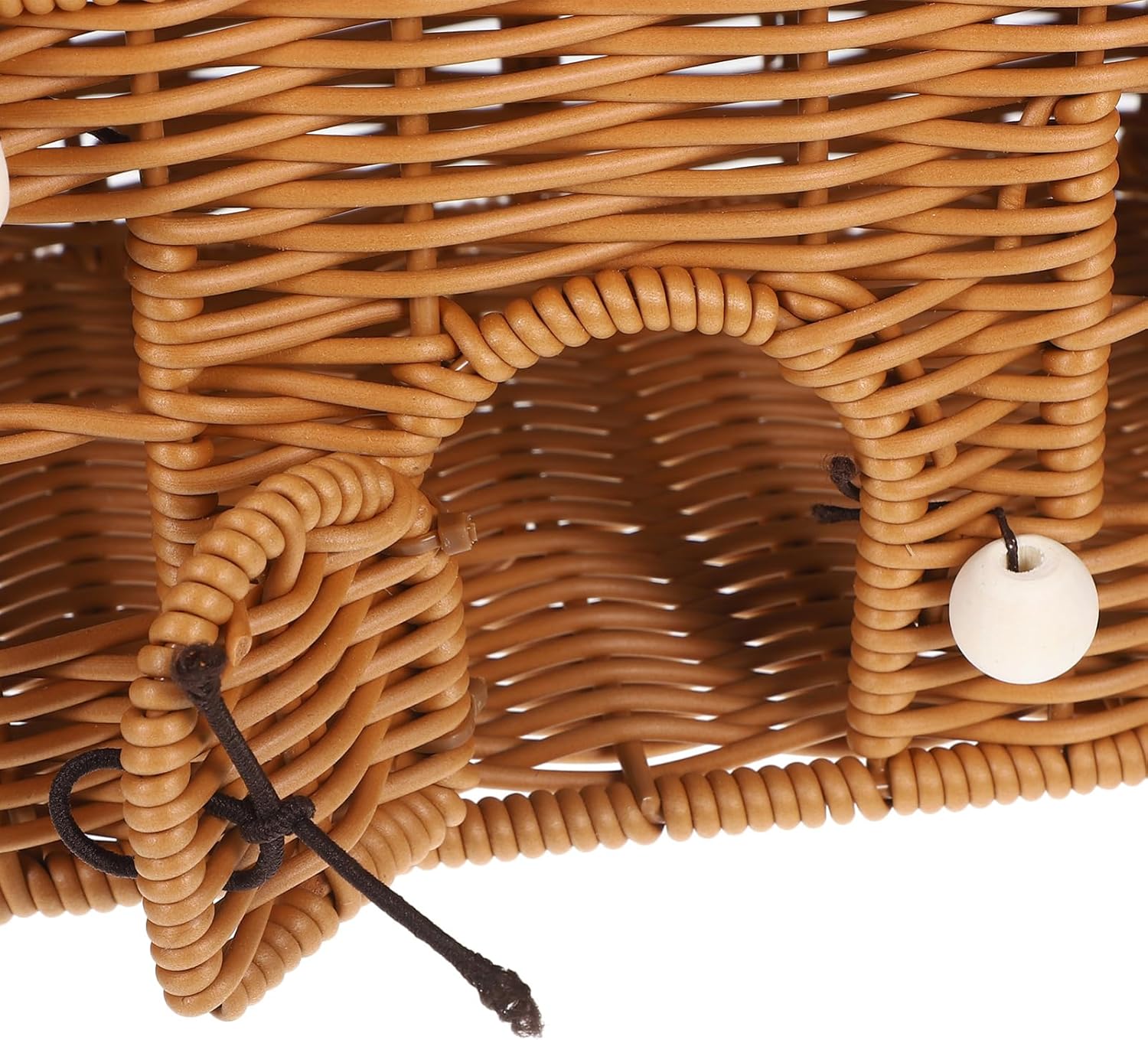 TOYANDONA Woven Picnic Basket Lid Storage Organizer for Food and Sundries Charming Retro Design for Outdoor Activities and Home Decor Lightweight and Portable