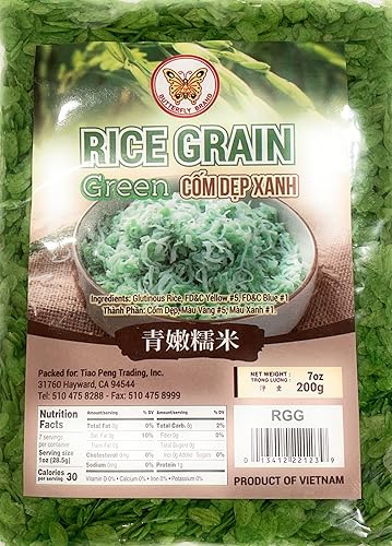 Copos de arroz dulce seco - Copos de arroz glutinoso verde 7oz (200g)