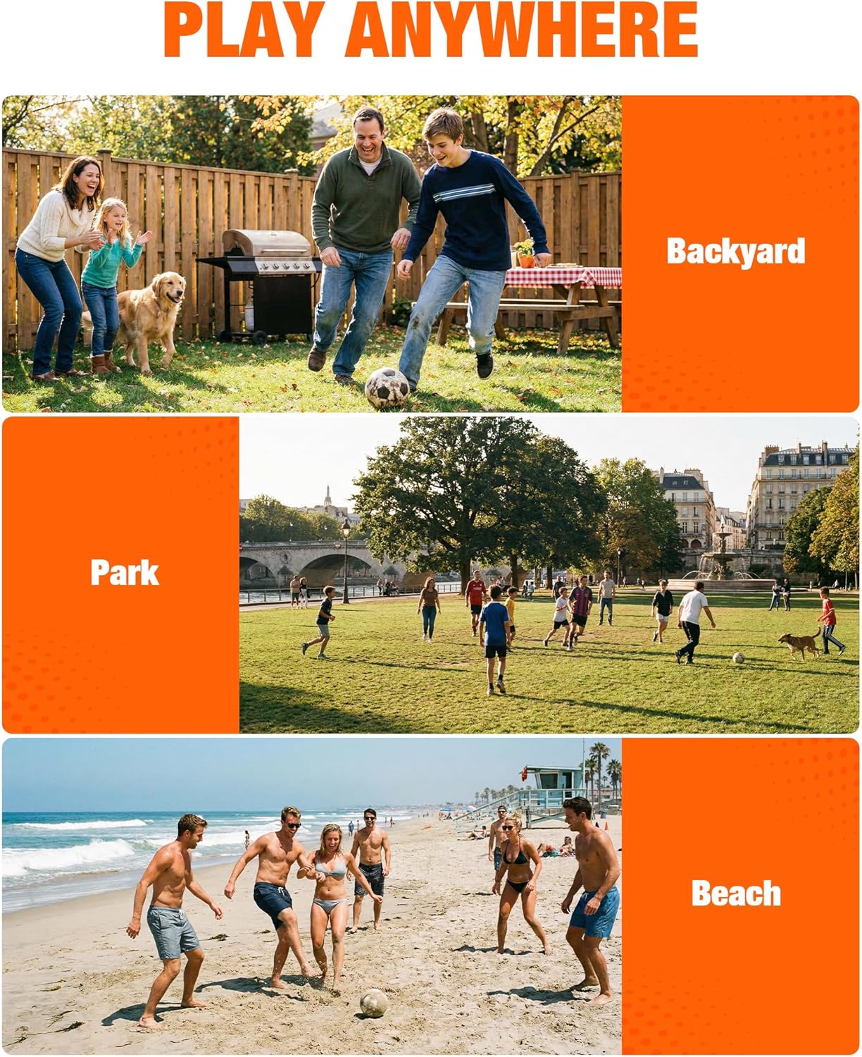 SPOYNAL 8x5 FT Soccer Goal for Backyard | Foldable Soccer Net with Metal Frame | Portable Training Goal for Home Practice, Park & Beach Use