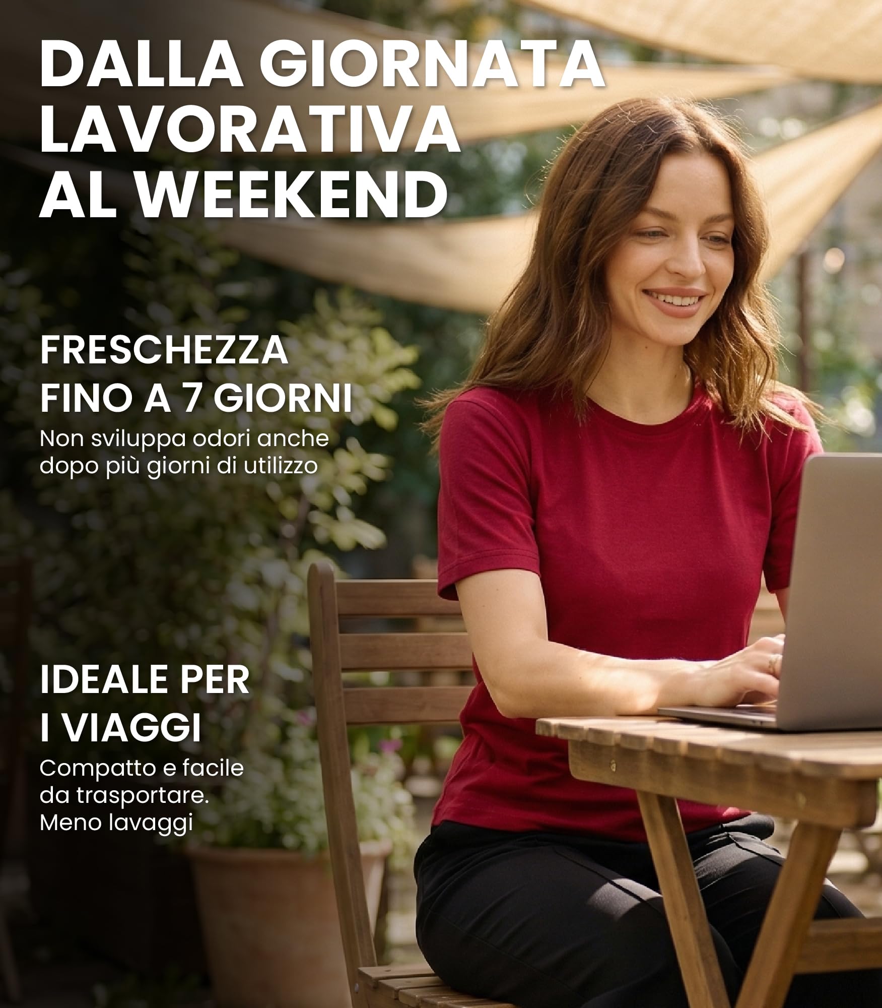 Merino.tech Maglietta Donna Lana Merino Manica Corta Intimo Sportivo (X-Large, Rainforest Green Crewneck)