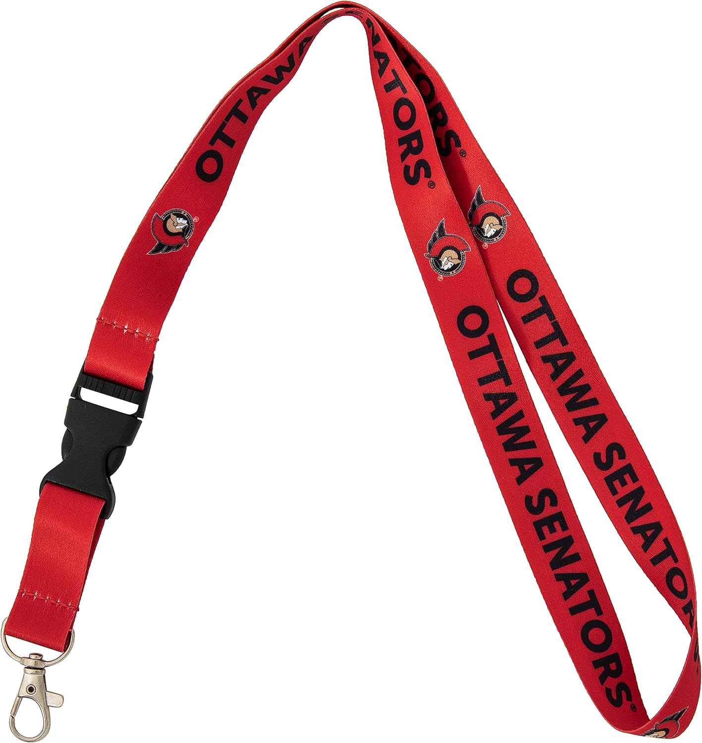 Desert Cactus Ottawa Senators NHL National Hockey League Car Keys ID Badge Holder Lanyard Keychain Detachable Breakaway Snap Buckle (Lanyard 1 - Red)