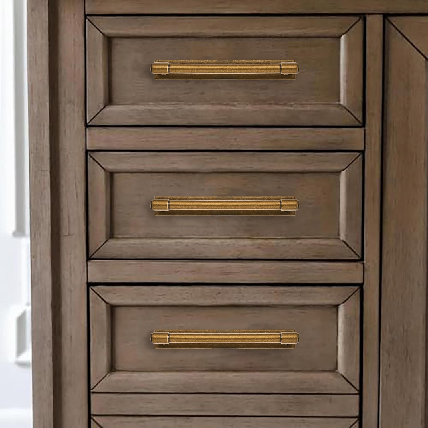 Gold 5 Pack khtumeware 5 Pack 3-3/4 Inch(96 mm) Center to Center Antique Brass Cabinet Pull Backplate with Base Plate Zinc Solid Vintage Kitchen Cabinet Handles Drawer Pulls Cabinet Hardware