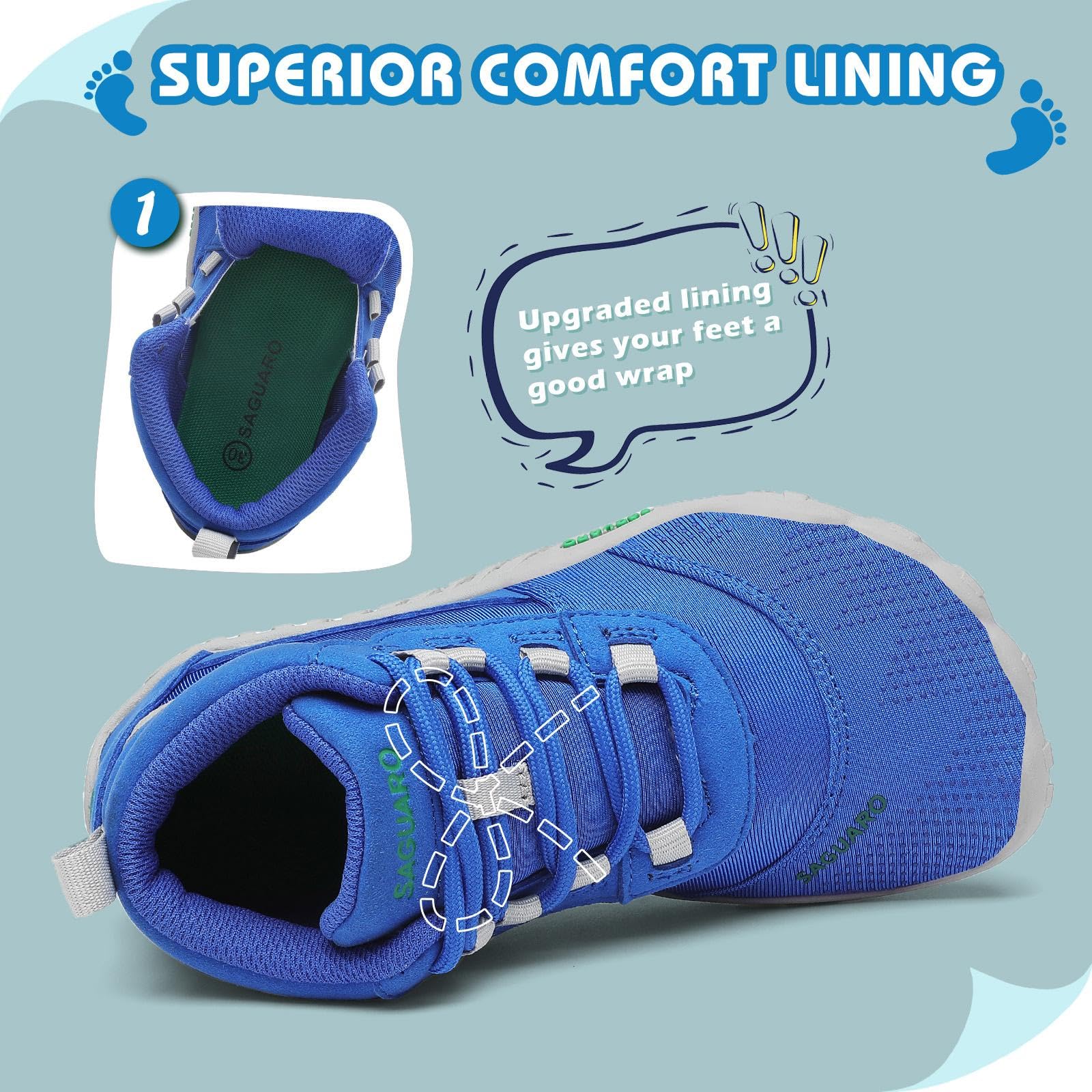 Saguaro dziecięce buty do chodzenia boso, lekkie buty trekkingowe, dla dziewcząt, outdoorowe buty do fitnessu