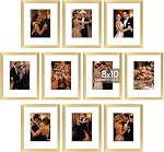 upsimples 4x6 Picture Frame Set of 10, Display Pictures 3.5x5 with Mat or 4x6 Without, Multi Photo Frames Collage for Wall or Tabletop Display, Black