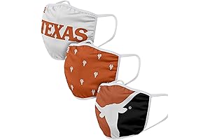 Official Longhorns Face Mask, 3-Pack College Face Coverings
