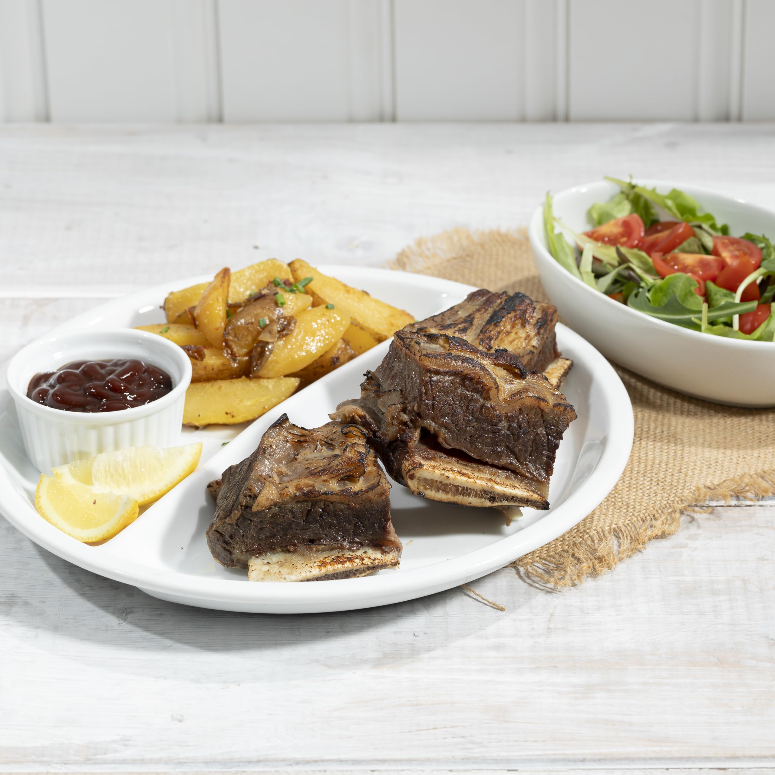 LANDPERLE Rinderrippchen Sous-Vide 3x ca. 800g | Cotes De Boeuf Sous-Vide | Rinder-Spareribs Short Ribs vakuum-gegart im eigenen Saft | BBQ-Rinderrippen | vorgegarte Beef Ribs für Grillen Barbecue (3)