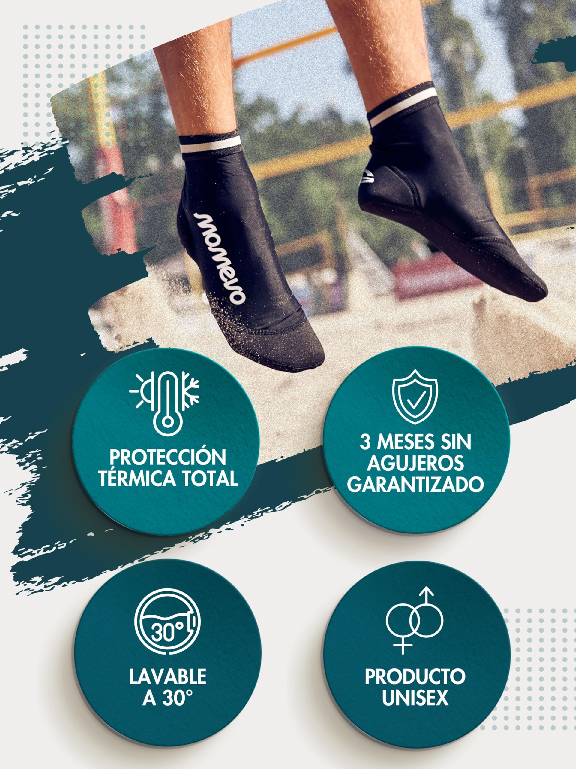 Calcetines de voleibol de playa Beachmates – Calcetines de playa protectores de neopreno y elastano – protección ideal contra el frío y el calor