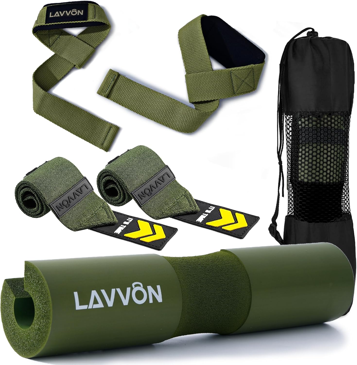 Squat Pad Set Professional Wrist WrapsStraps and Weigh