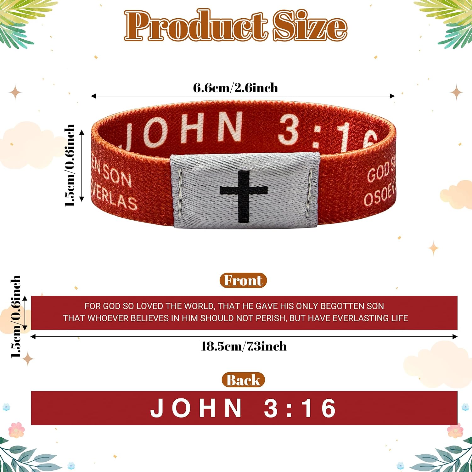 EYxsaxenk Colorful Religious Scripture Daily Bible Verse NFC Bracelets Set
