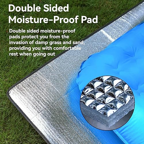 Miniatura 7 de Alfombrilla de camping EVA de papel de aluminio, manta de dormir plegable impermeable, almohadilla térmica de doble cara, cojín a prueba de humedad