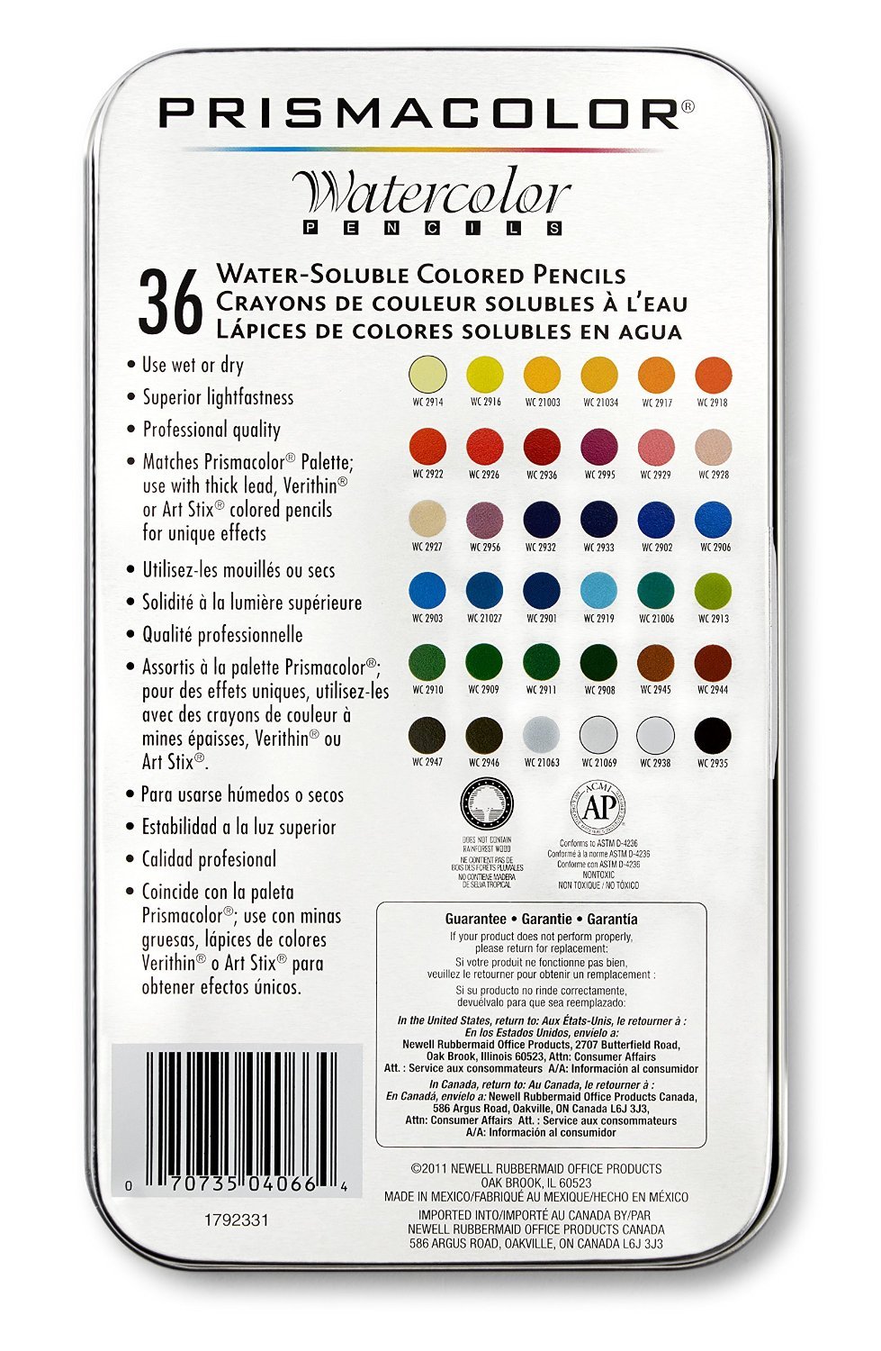 Amazon | SANFORD Prismacolor プリズマカラー 水彩 色鉛筆 36色セット