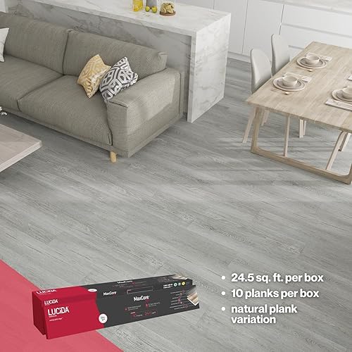 Miniatura 5 de MaxCore Pro  Lucida Surfaces  7.516 x 48 pulgadas  24.5 pies cuadrados  20 mil  0.197 in de grosor  paquete de 10 tablas de vinilo de lujo