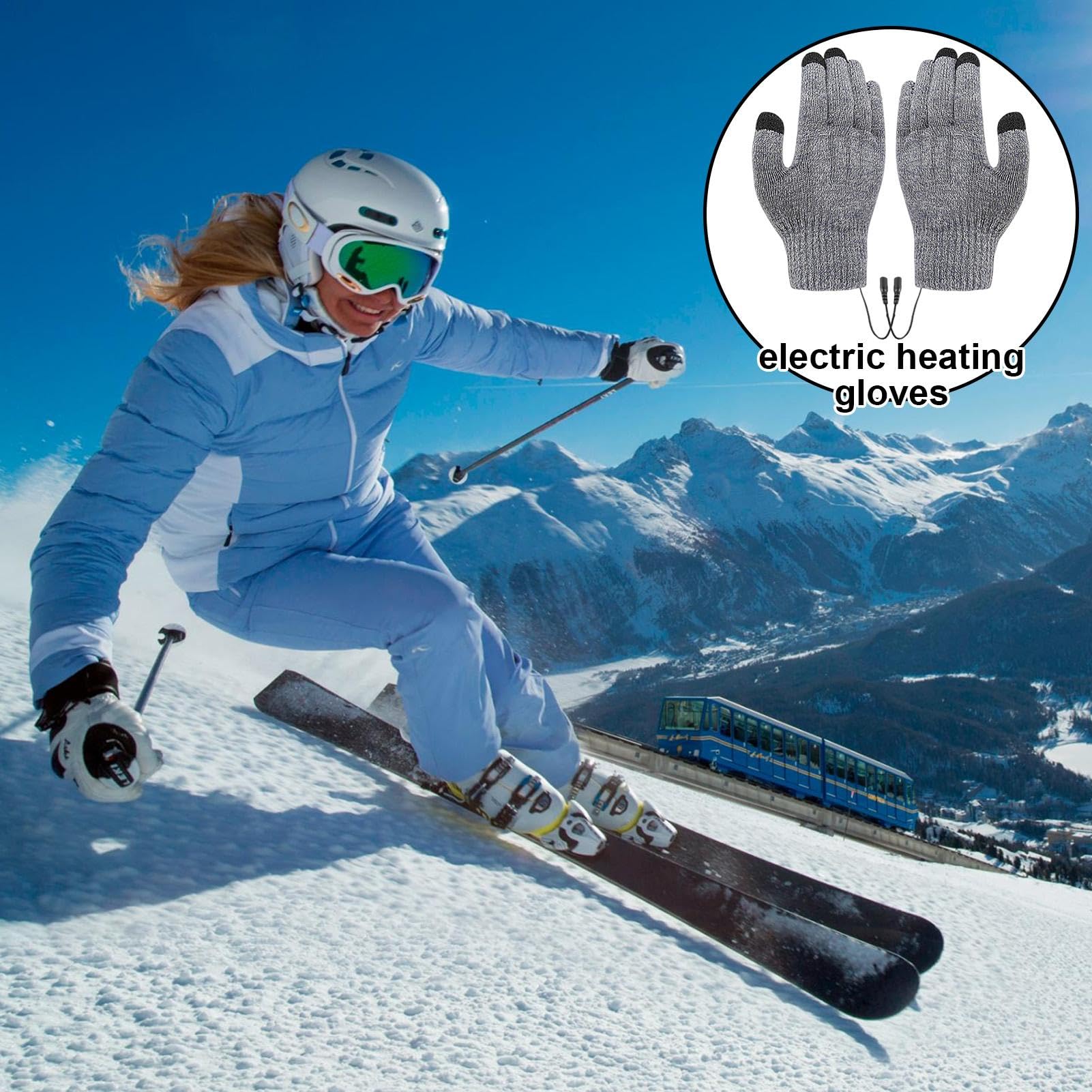 Heated Gloves,1 Pair 5V Soft Knitted Thermal Gloves | Motorcycle Heating Gloves, Hand Warming Gloves for Outdoors Hunting Fishing Skiing