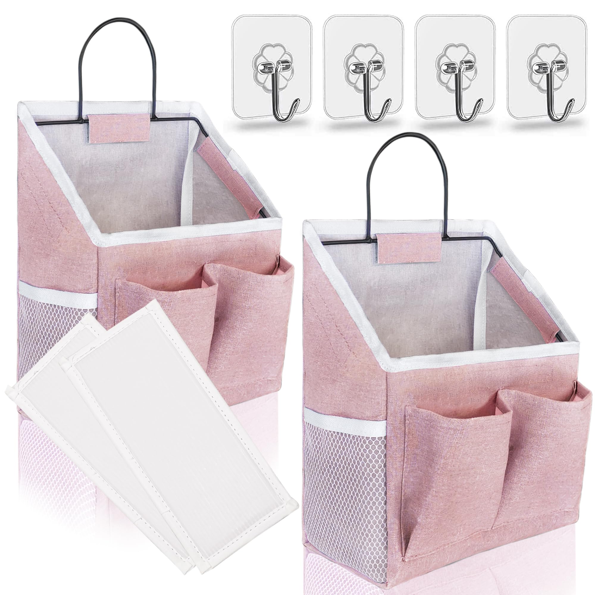 Photo 1 of Kanrichu 2pcs Wall Hanging Storage Bag - Pink