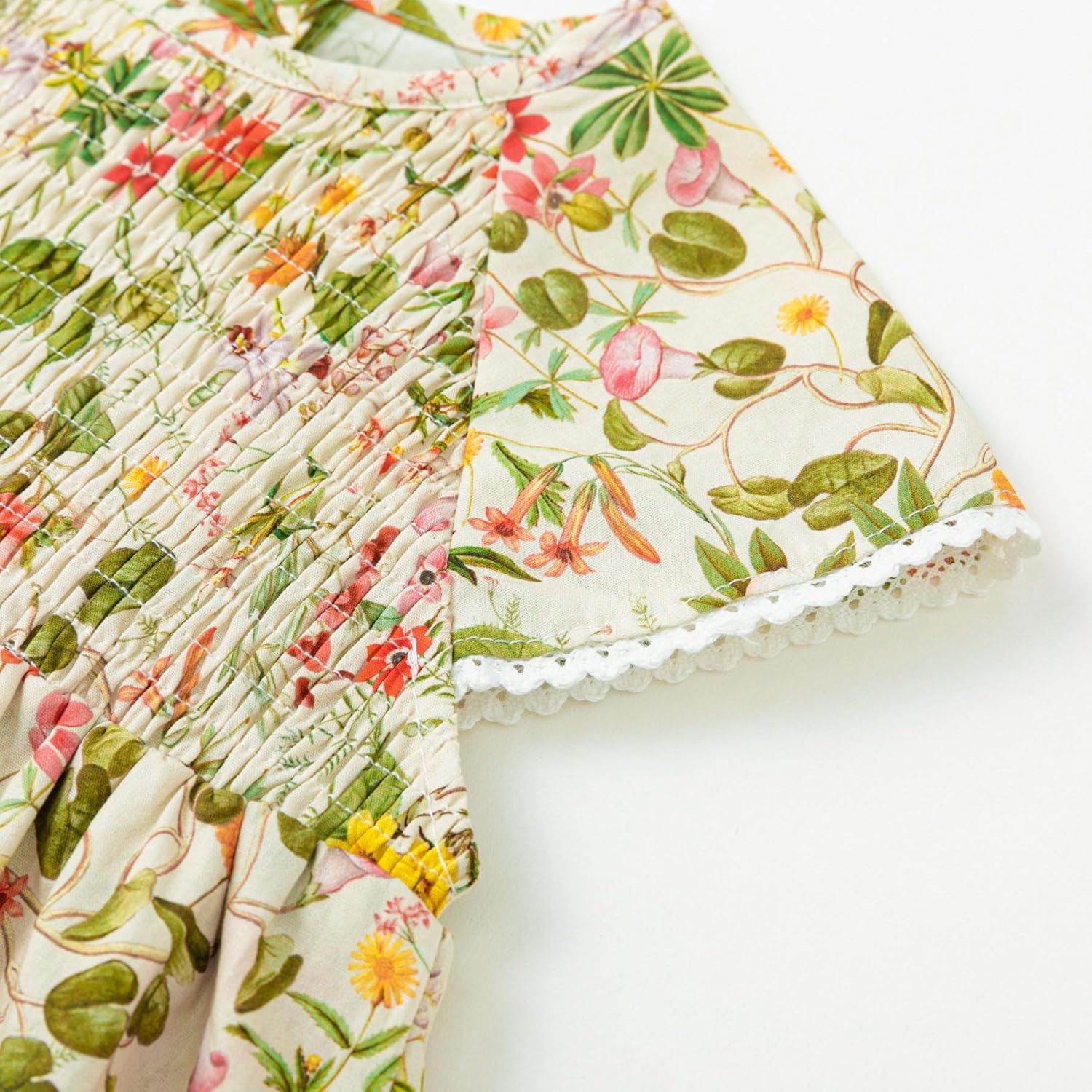 Simplee kids Baby Infant Girls Cotton Short Ruffle Sleeve Summer Romper Outfits 3-24 Months - Image 5