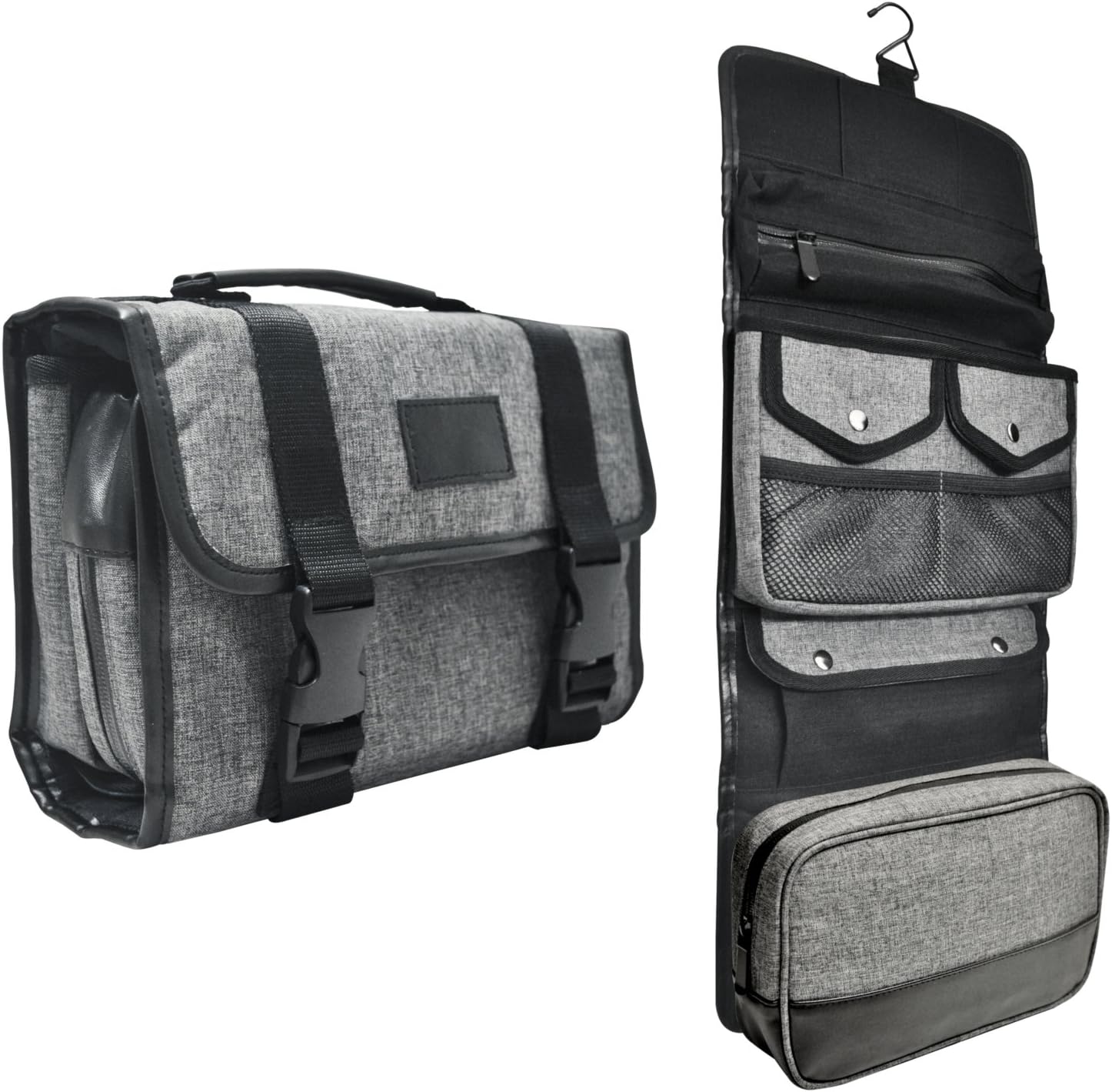 Hanging Toiletry Bag By Tailored Supply Co. | Travel Kit Organizer Case with Removable TSA Clear Pouch for Travel Bottles