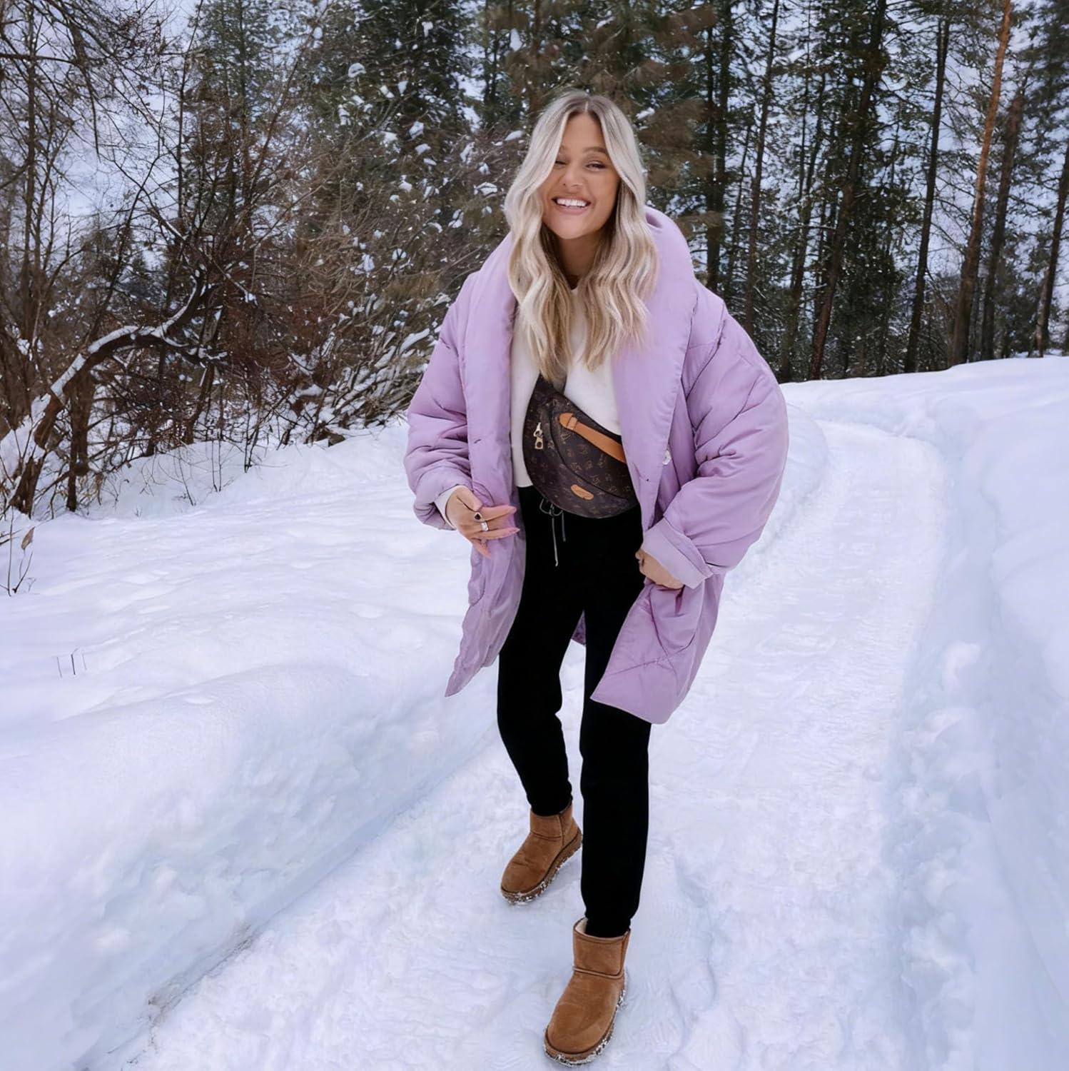 NEW YOUNG Fleece Lined Sweatpants Women-Joggers for Women High Waisted Thermal Soft Warm Winter Pants for Outdoor - Image 3