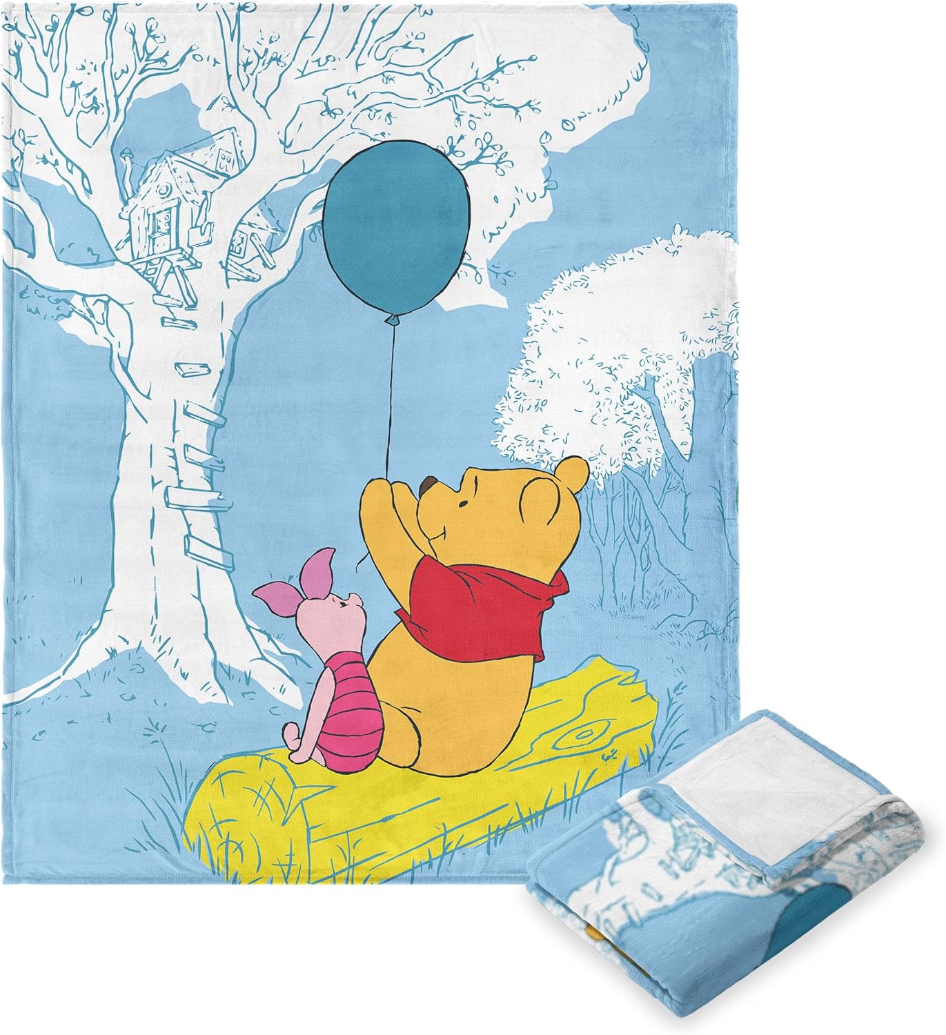 Disney Winnie the Pooh Log Lounging Silk Touch Throw Blanket 40X60 Inches