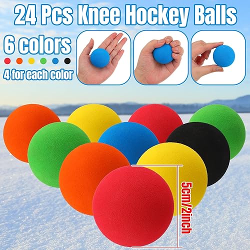 Miniatura 4 de 72 piezas de recuerdos de fiesta de hockey incluyen 24 lápices de hockey con borradores, 24 pelotas de hockey, 24 bolsas, lápices de palo de hockey,