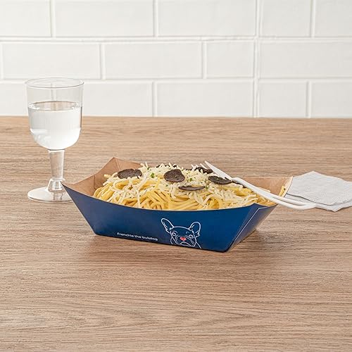 Miniatura 9 de Bio Tek - Botes de comida de 5.4 pulgadas, 200 bandejas de papel desechables para alimentos, resistentes, resistentes a la grasa, barcos de nacho de