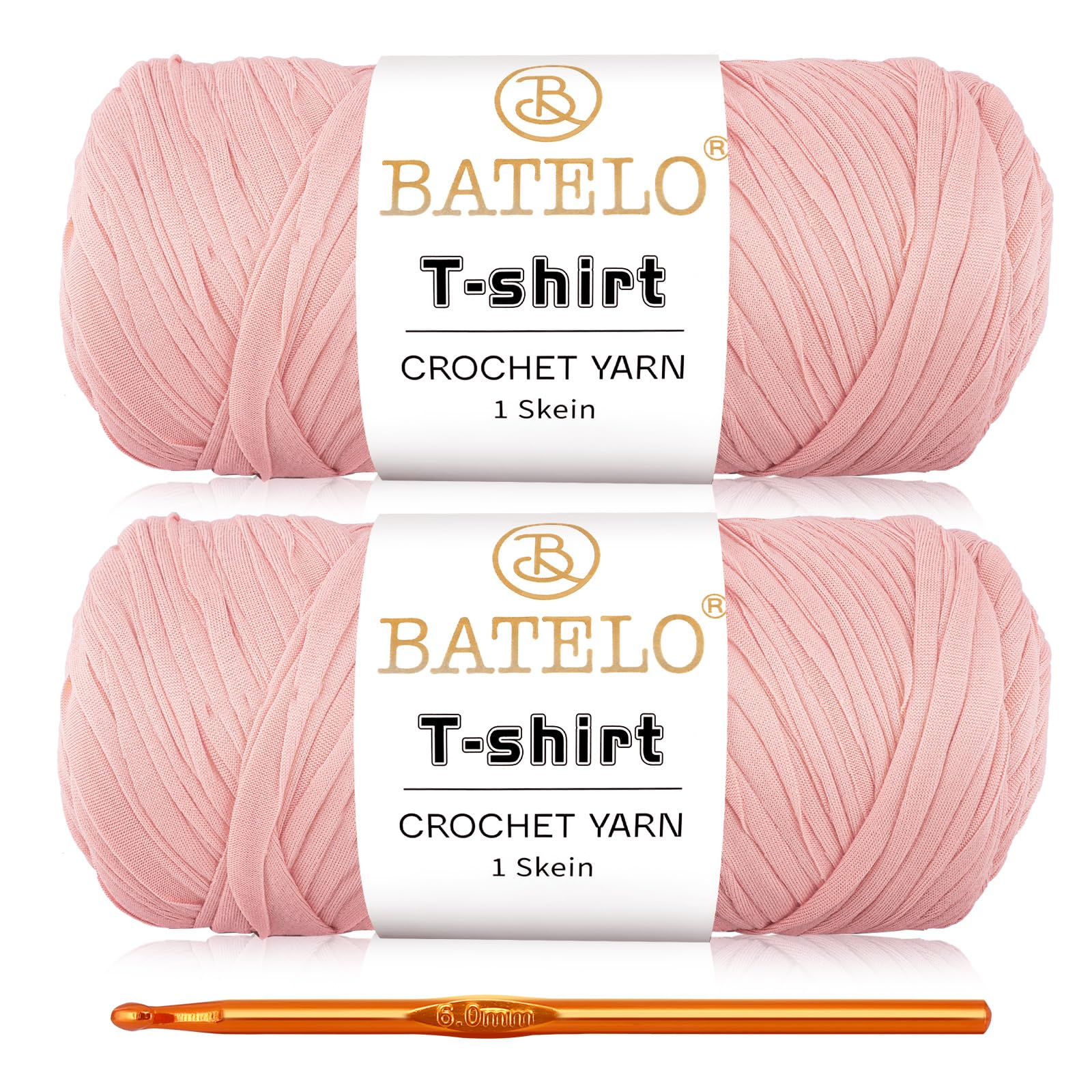 Lot De 2 Pelotes Fil T-shirt Pour Crochet - 400 G / 130 M Total - Polyester Doux, Idéal Sacs, Tapis, Décoration - Couleur Beige