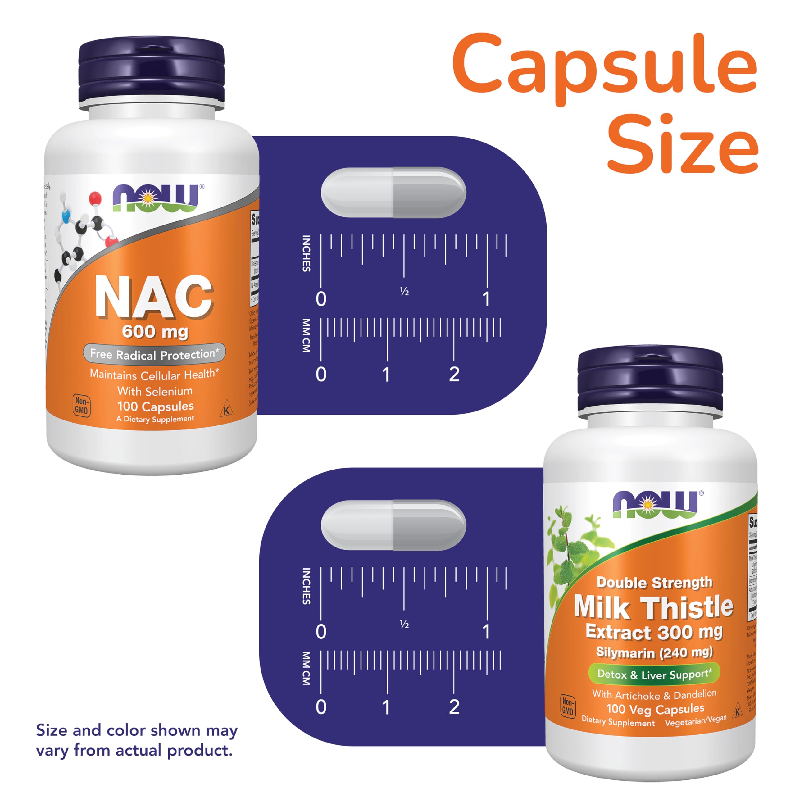 NOW Foods NAC with Selenium + Silymarin Milk Thistle Supplement Bundle — Amazon image 3