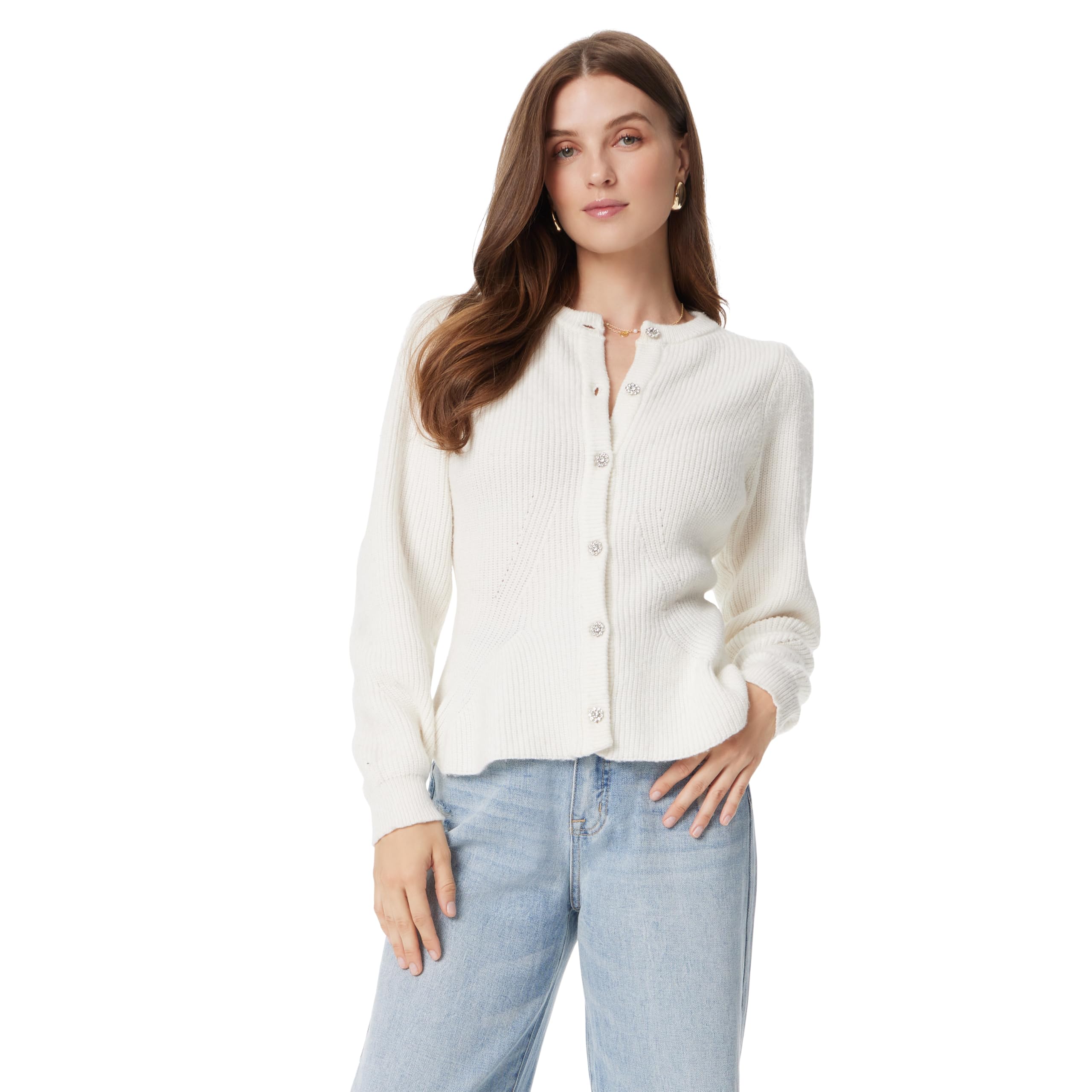 Sam Edelman Womens Keegan Flare Hem Button Front Cardigan Sweater Standard