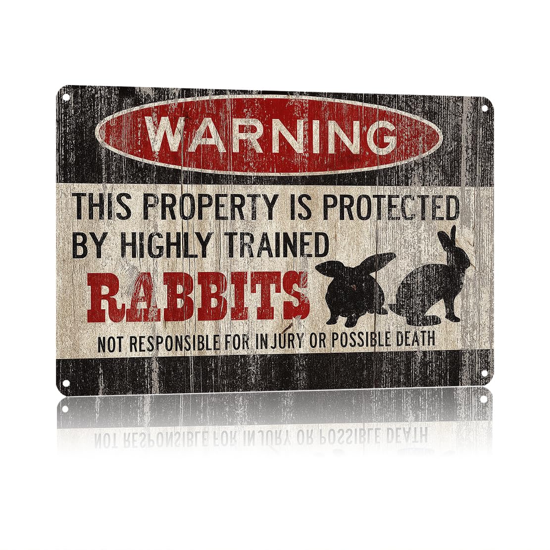 KWQDOZF Funny Metal Signs Posters Rabbits Sign Wall Art for Yard Outdoor Lawn Garden Home Decor 8X12inch