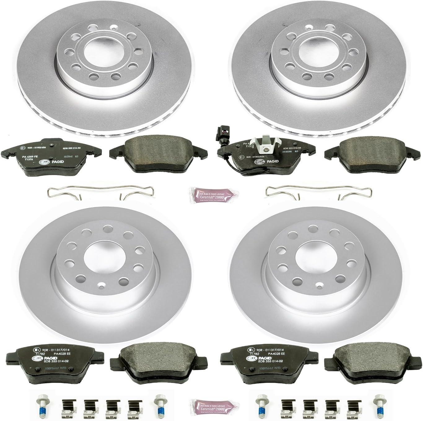 Power Stop ESK5747 Front & Rear Euro-Stop Brake Kit Volkswagen For Volkswagen Beetle 2012, Volkswagen Golf 2010-2014, Volkswagen Jetta 2010-2014 [Model Specific]