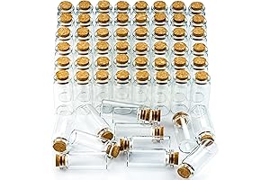 60-Piece 10ml Cork Stopper Glass Bottles