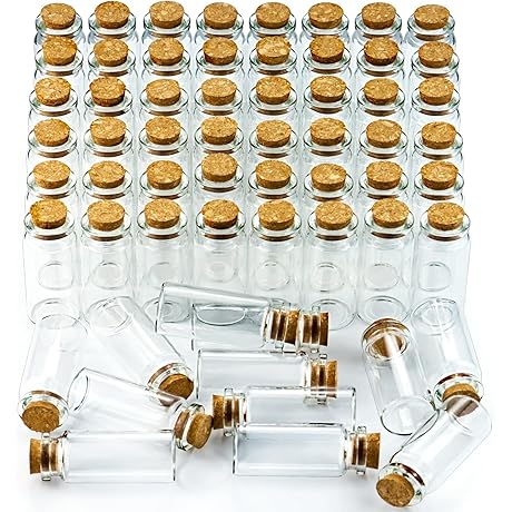60-Piece 10ml Cork Stopper Glass Bottles