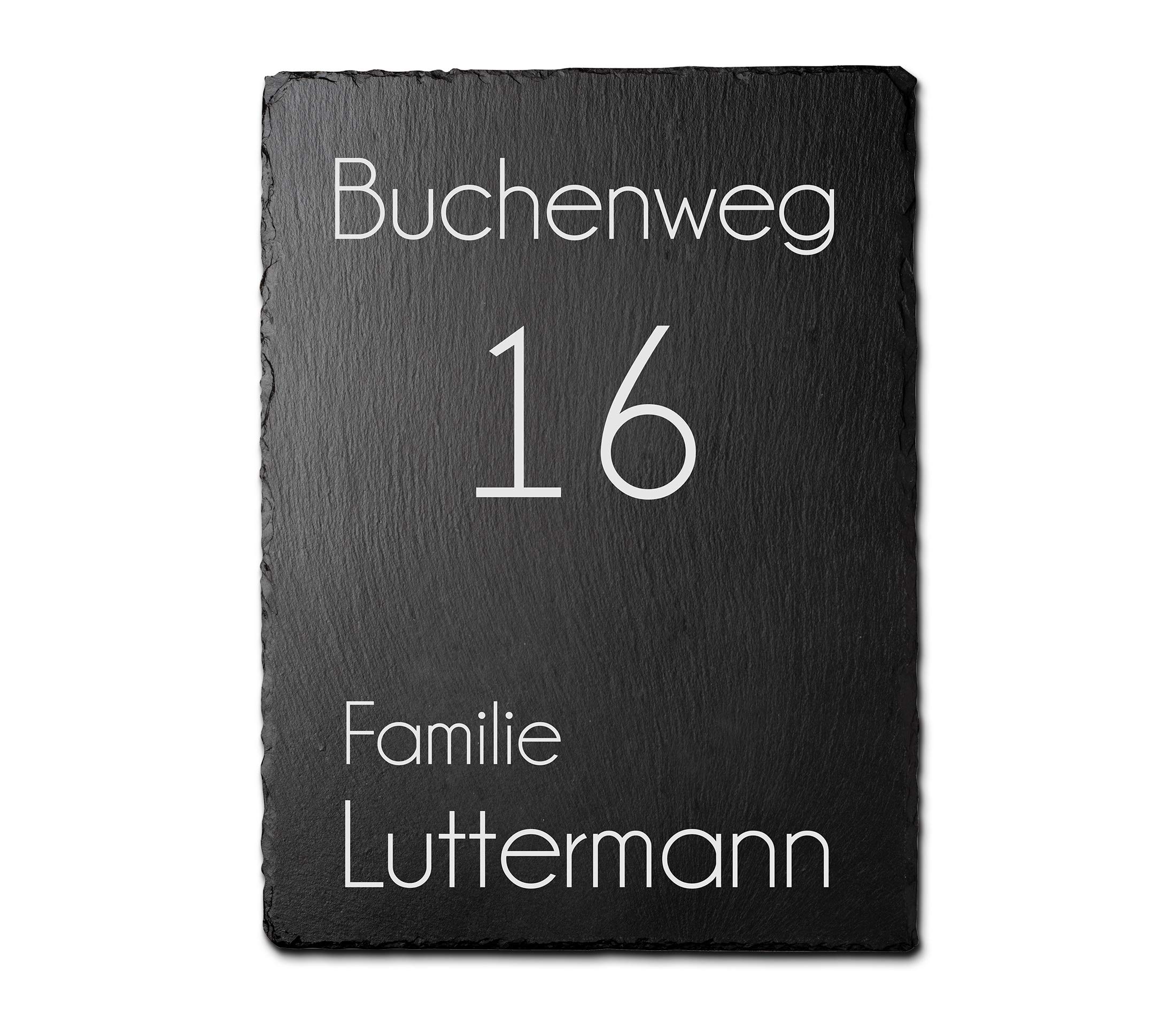 Schiefer Türschilder mit Gravur | Namensschild Briefkastenschild selbstklebend/blank Klingelschild mit mehr als 80 Motive | Größe 30x40 cm