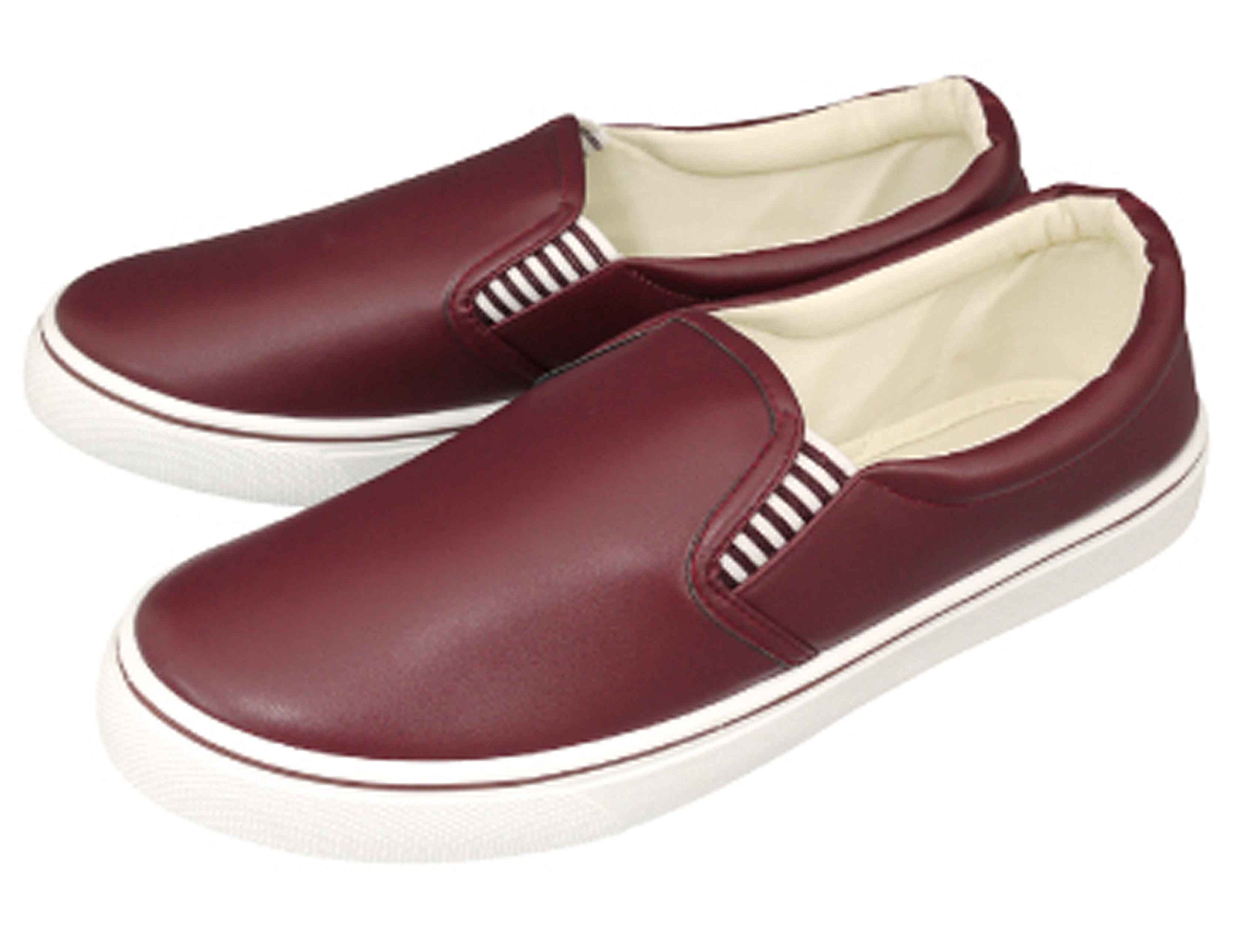 Amazon.co.jp: ツヤ感が魅力の PU 合皮 スリッポン スニーカー