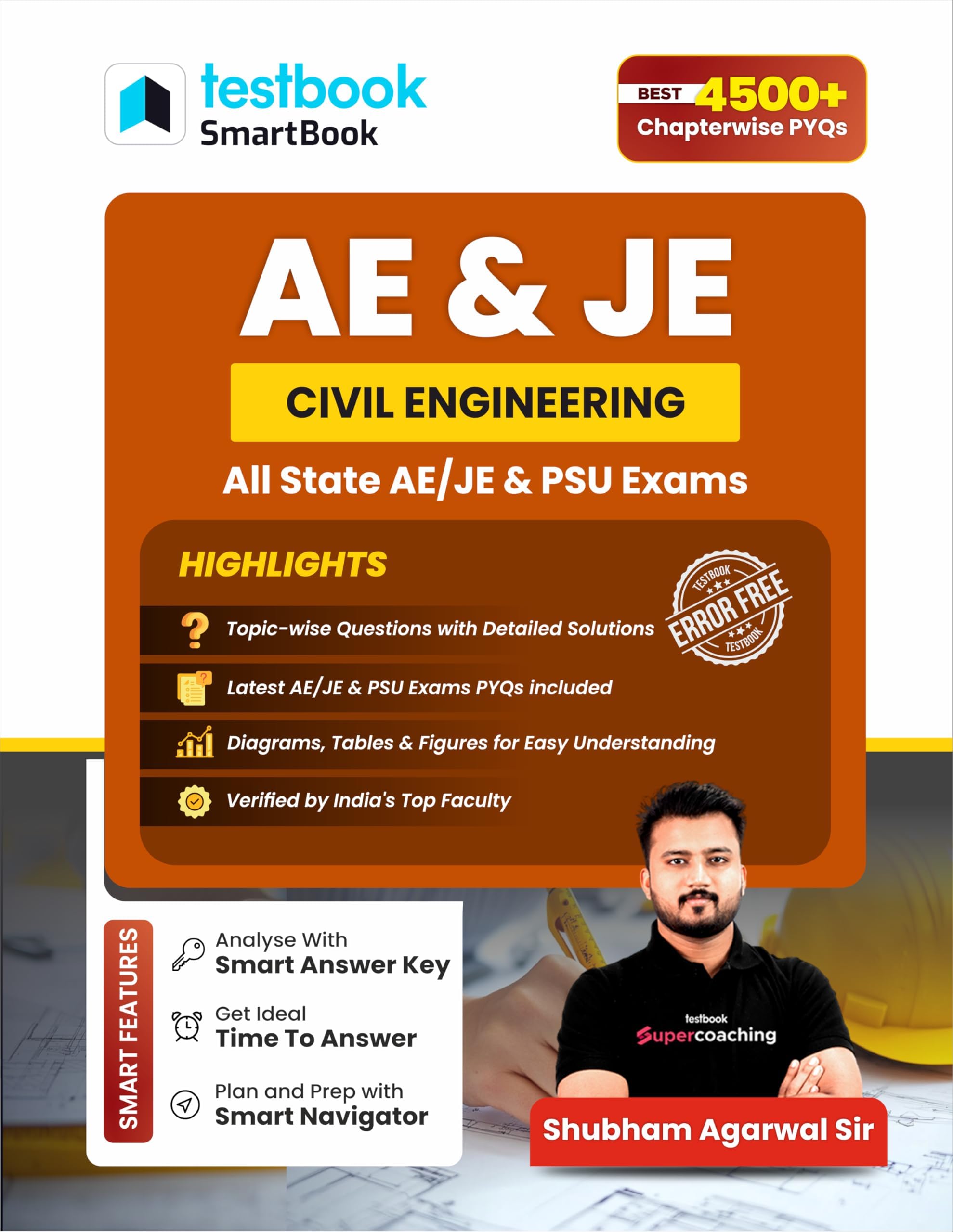 Testbook AE JE Exams Civil Engineering Best 4500+ Topic Wise Questions | Idea for all State AE JE & PSU Exams for RRB JE, SSC JE, DDA JE, RSMSSB JE, UPPCL JE, KPSC JE,UPPSC AE, & all AEJE Exams