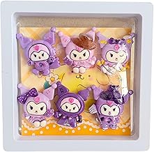 GOLD LEAF Kuromi Resin Cartoon Charms – 6 pcs for Kids. Multicolor Kuromi Charms For Hair Clips, Phone Case, Laptop, Nail Art & Décor, Gift Set