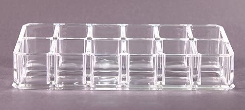 Miniatura 2 de Estuche de maquillaje acrílico transparente y lápiz labial o soporte para brochas con 12 compartimentos