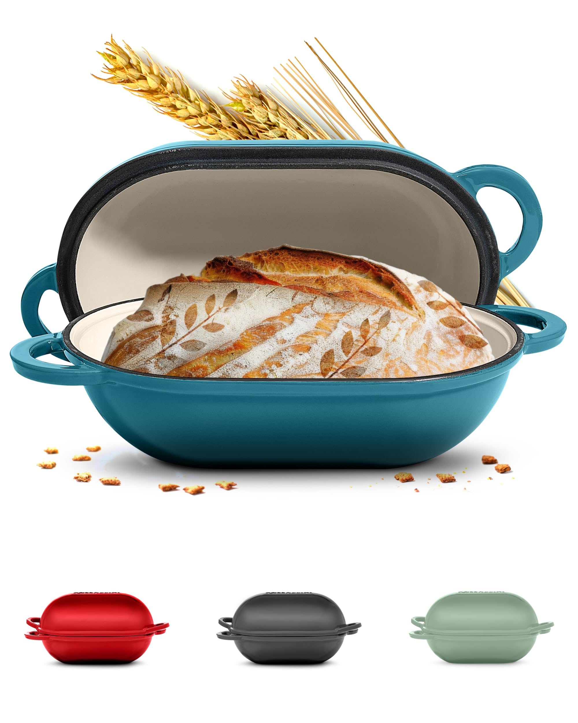 ROSSALLINI Signature Enameled Cast Iron Sourdough Bread Oven