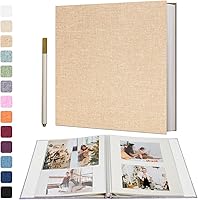 Vista 17 de Vienrose Álbum de fotos grande autoadhesivo para fotos de 4x6 8x10 10x12, álbum de recortes DIY, 40 páginas adhesivas con un bolígrafo metálico, Gris