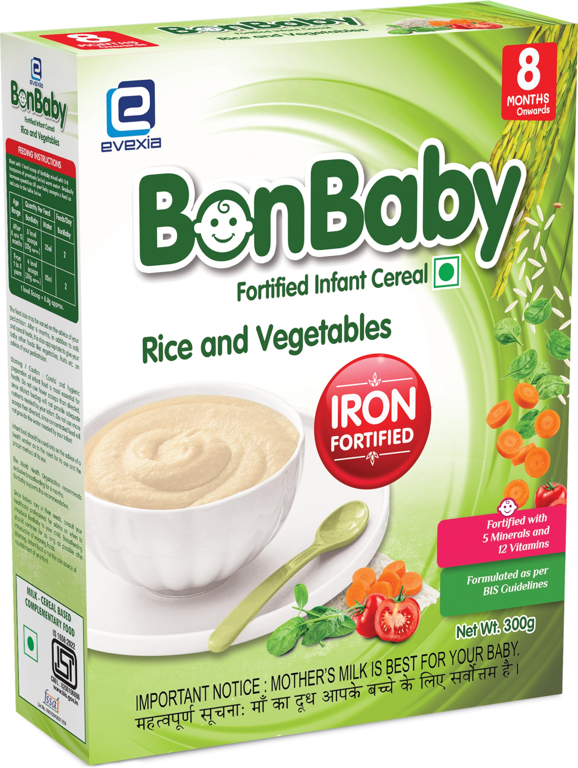 BonBaby Rice and Veg Cereal (300 g, 8+ Months, For Infants)