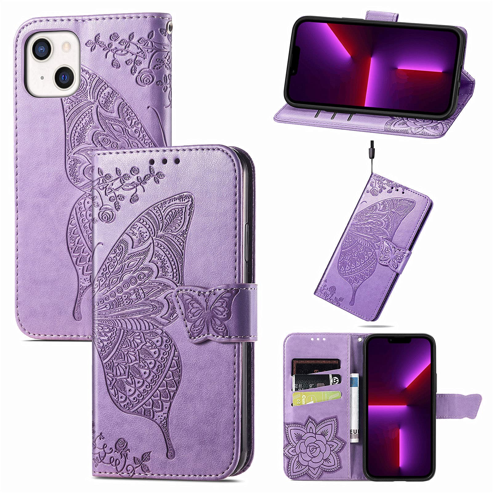 iPhone 13 Mini ケース カバー 5.4インチ 手帳 Amazon.co.jp: に適用するiPhone 13 mini 5.4インチ ケース 手帳型