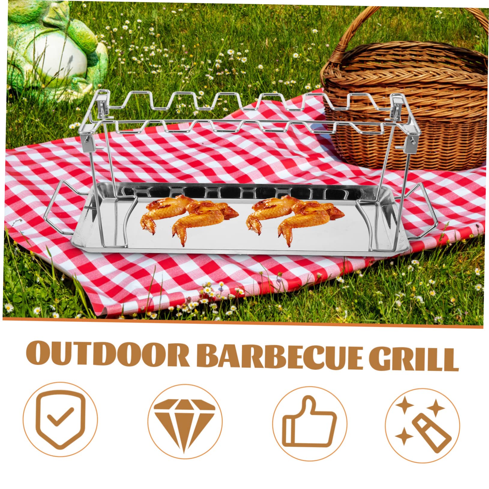 ifundom Acciaio Inox Per Barbecue All Aperto Forchette Per Utensile Per Barbecue Adatto Per Arrostire Pollo Cosce Tacchino Per Feste Campeggio e Giardino