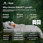 Amélie Home Queen Size Tencel Lyocell Duvet Cover Set, Ultra Soft Breathable Cooling Summer Bedding for Hot Sleepers, 1 Duvet Cover and 2 Pillowcases, 90"x90", Grey, Comforter Not Included