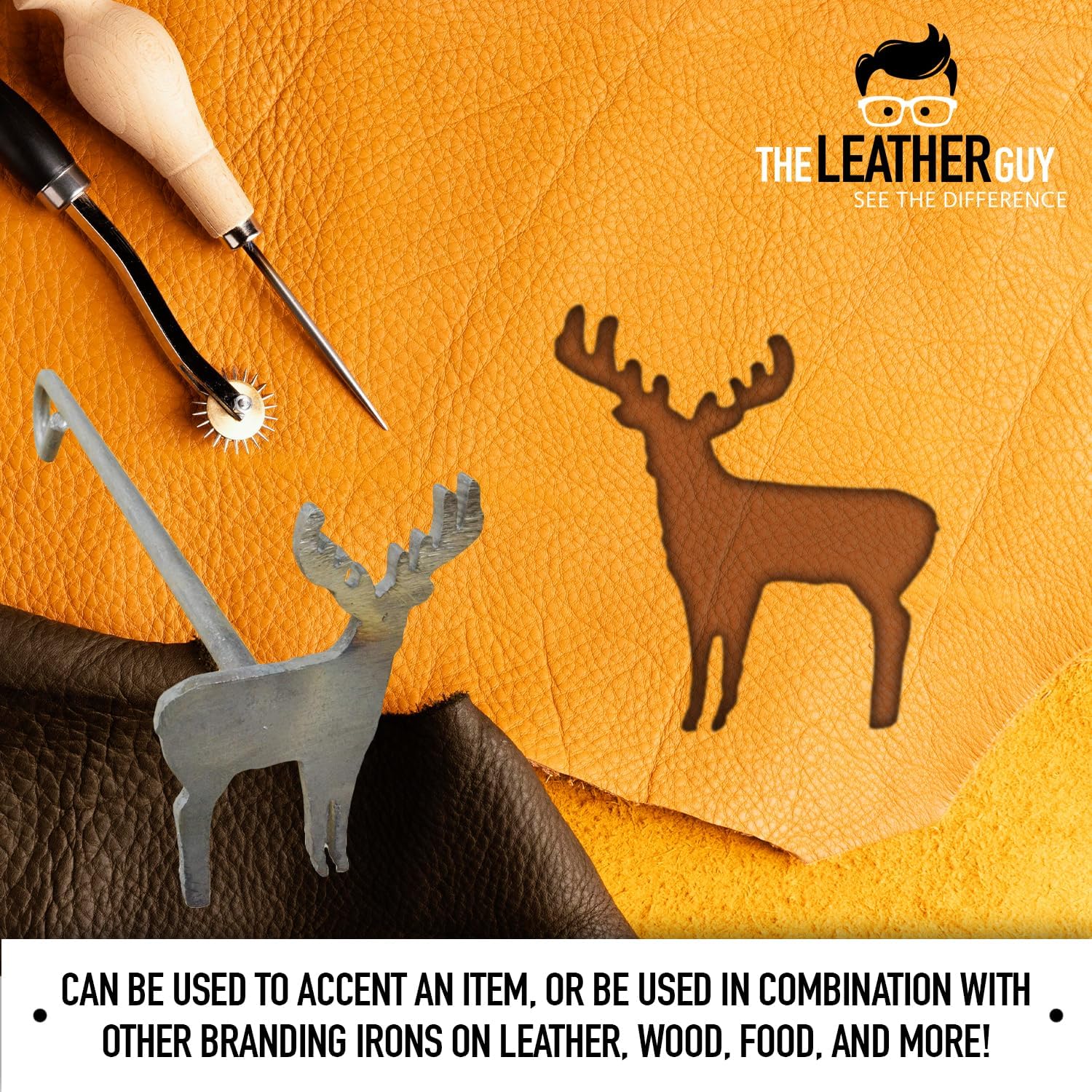 The Leather Guy 3.5" Branding Iron - Longhorn, Texas - For Branding Wood, Leather, and Grilling. Easy-to-use Brand Method for a Personalized Touch, 10 Inch Long Handle for Safe Handling