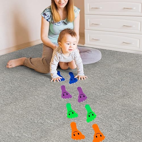 Miniatura 6 de IKAYAS 48 marcadores de alfombra con círculos para alfombras, puntos de alfombra para el aula, marcadores de alfombras, manchas para alfombras de