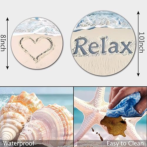 Miniatura 3 de Tucocoo Fundas para quemador eléctrico de playa, 4 piezas de decoración de mar, cubierta redonda para quemador de estufa de 8 y 10 pulgadas,