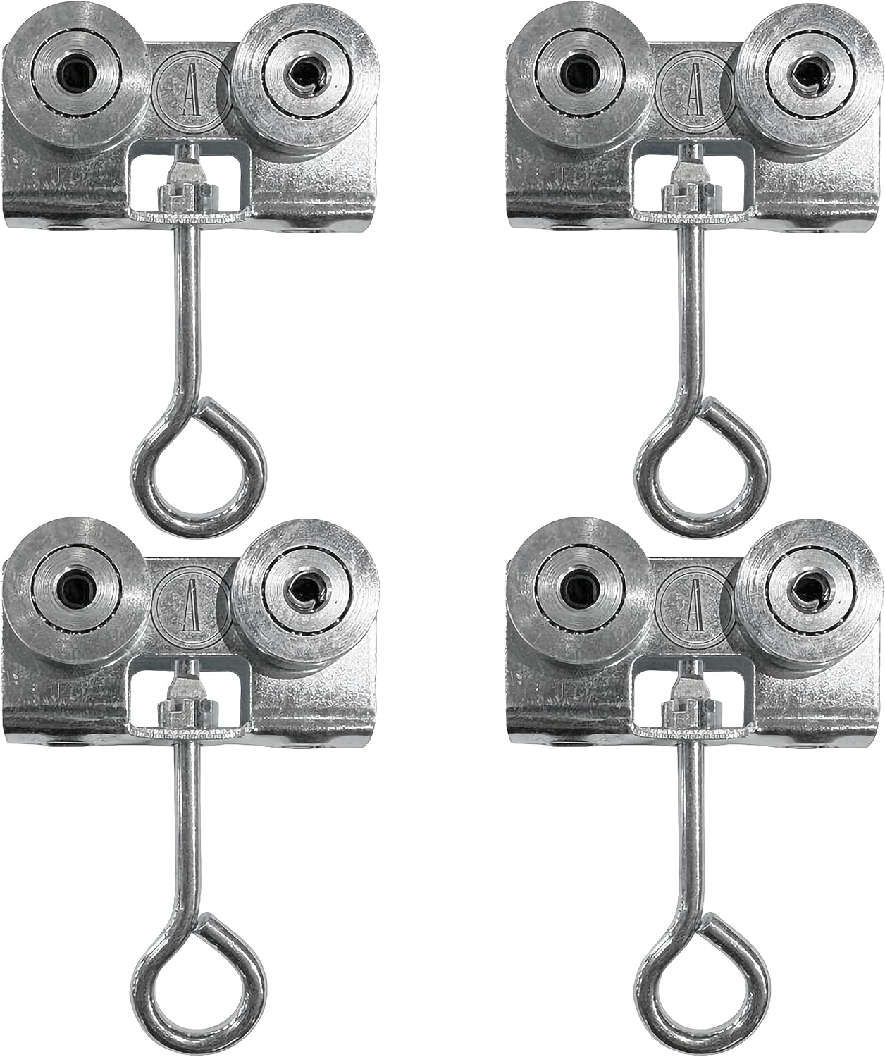 Hemoton 2 Sets 4 Wheel Silent Trolley Assembly Rollers Four Bearing Trolley Assembly Track Roller Wheels Accessory Parts Bolt Lifting Eye Nuts - View #8